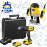 TALADOR PERC. INAL. 1/2" 20V 2BAT. 1.5AH STANLEY SCD711C2K-K7 + RUTEADORA STANLEY SRR1200-B2