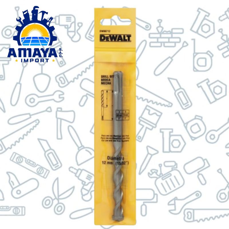 BROCA SDS PLUS 12X100MM (15/32" X 4" X 6") DEWALT DW00712