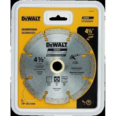 DISCO DIAMANTADO SEGMENTADO 4 1/2" x 7/8" DEWALT DW47452