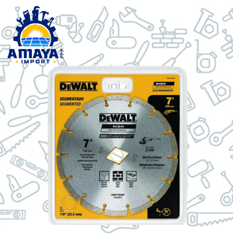 DISCO DIAMANTADO SEGMENTADO 7" x 7/8" DEWALT DW47702HP