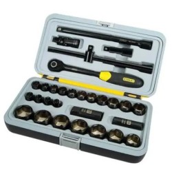 JGO DADO CROMO NEGRO 8-32 30 PZ ENC 1/2" STANLEY