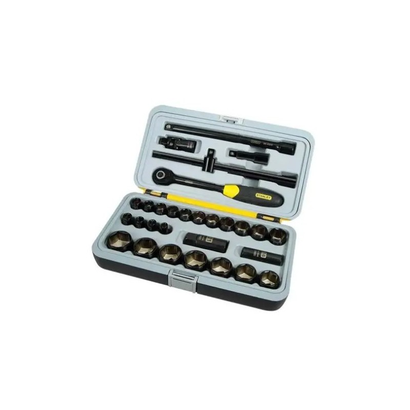 JGO DADO CROMO NEGRO 30 PZS ENC 1/2" 8 - 32MM 94-662  STANLEY