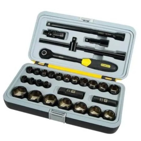 JGO DADO CROMO NEGRO 8-32 30 PZ ENC 1/2" STANLEY